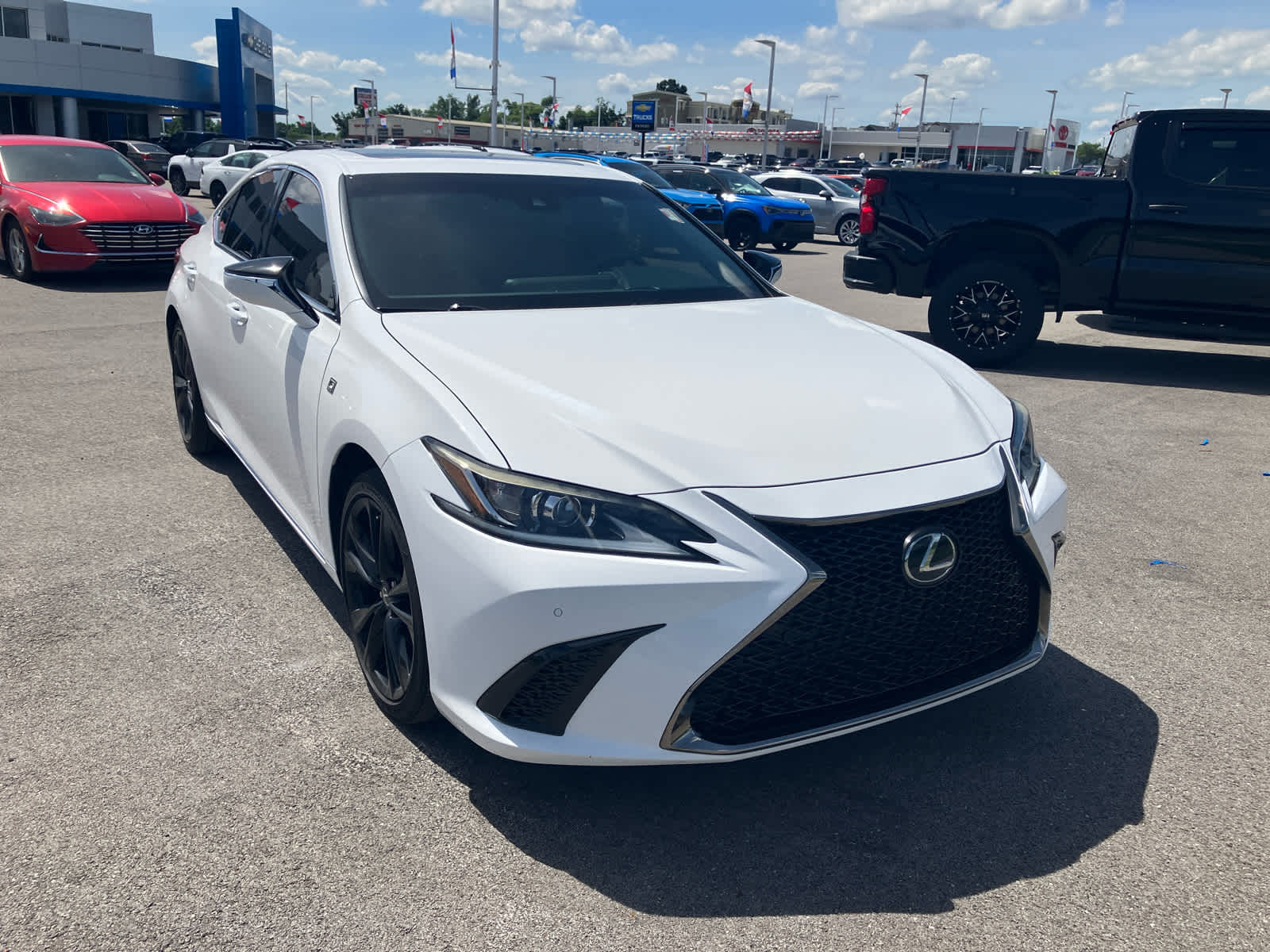 2021 Lexus ES ES 350 F SPORT in Ultra White — front three-quarter view