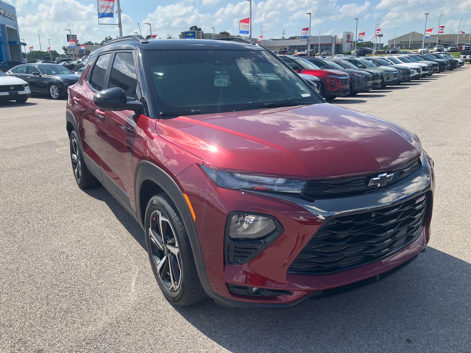 2023 Chevrolet Trailblazer RS in Crimson Metallic — front three-quarter view